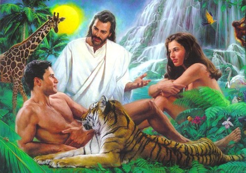 adao e eva Jesus e animais